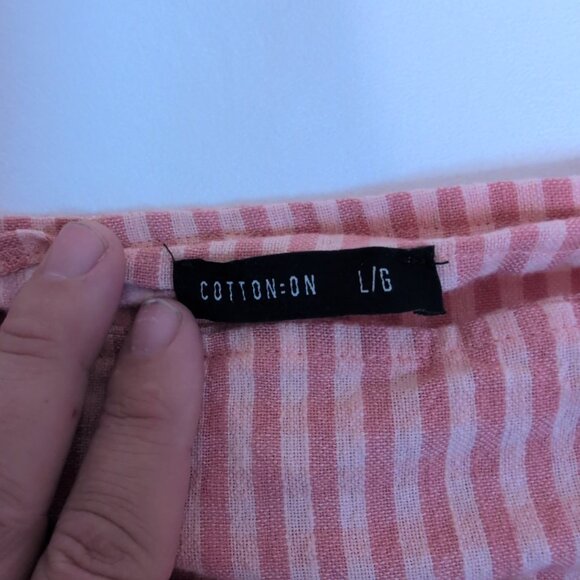 Cotton On Pink Striped Romper Jumpsuit Size L‎ - Picture 7 of 10